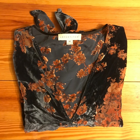Lovestitch Boho Velvet Crop Top, EUC, M - Picture 13 of 14